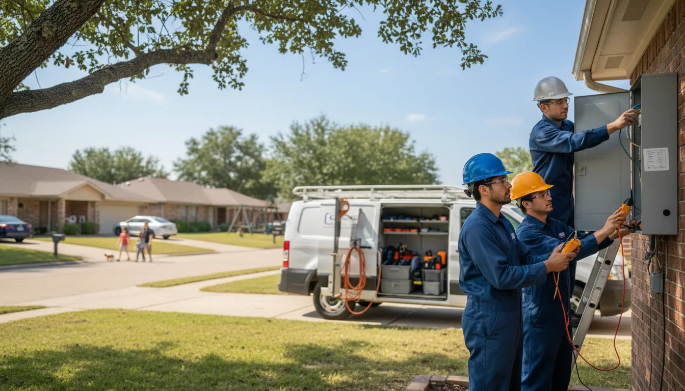 Certified electrician providing emergency electrical services in Aquilla, TX